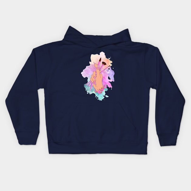 Brush in hand Kids Hoodie by MissKriss